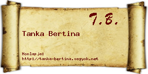 Tanka Bertina névjegykártya